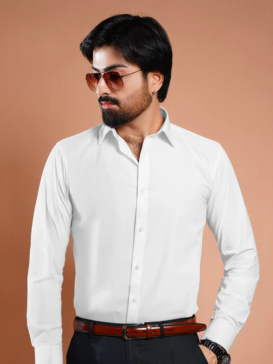 Metrogents Premium Cotton White Shirt for Man