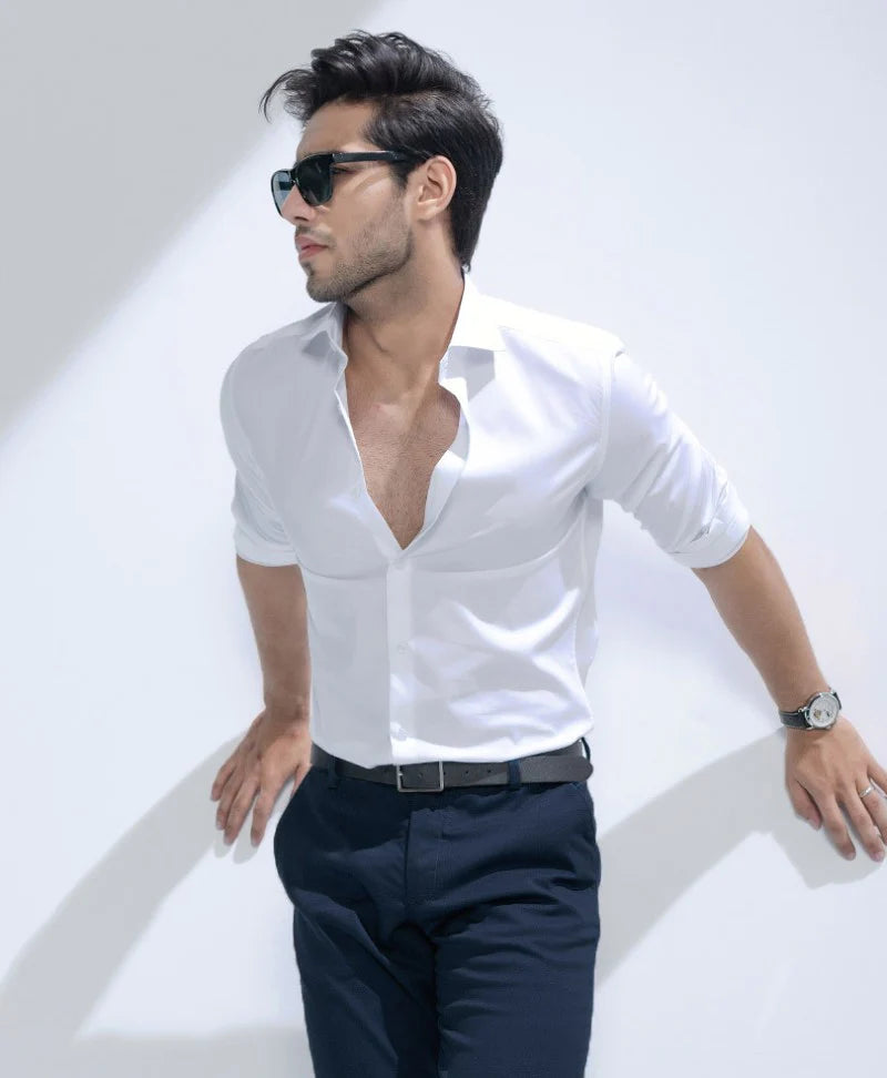 Metrogents Premium Cotton White Shirt for Man
