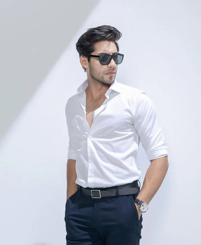 Metrogents Premium Cotton White Shirt for Man