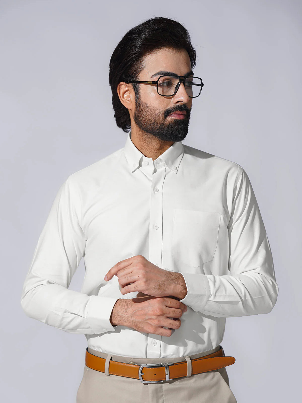 Metrogents Premium Cotton White Shirt for Man